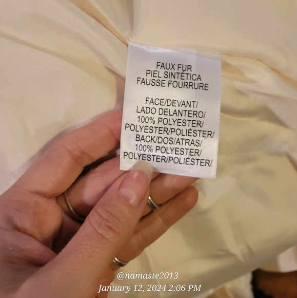 Lucky Brand FAUX FUR Long Sleeve Button Up Coat Designer #691 - Picture 14 of 14